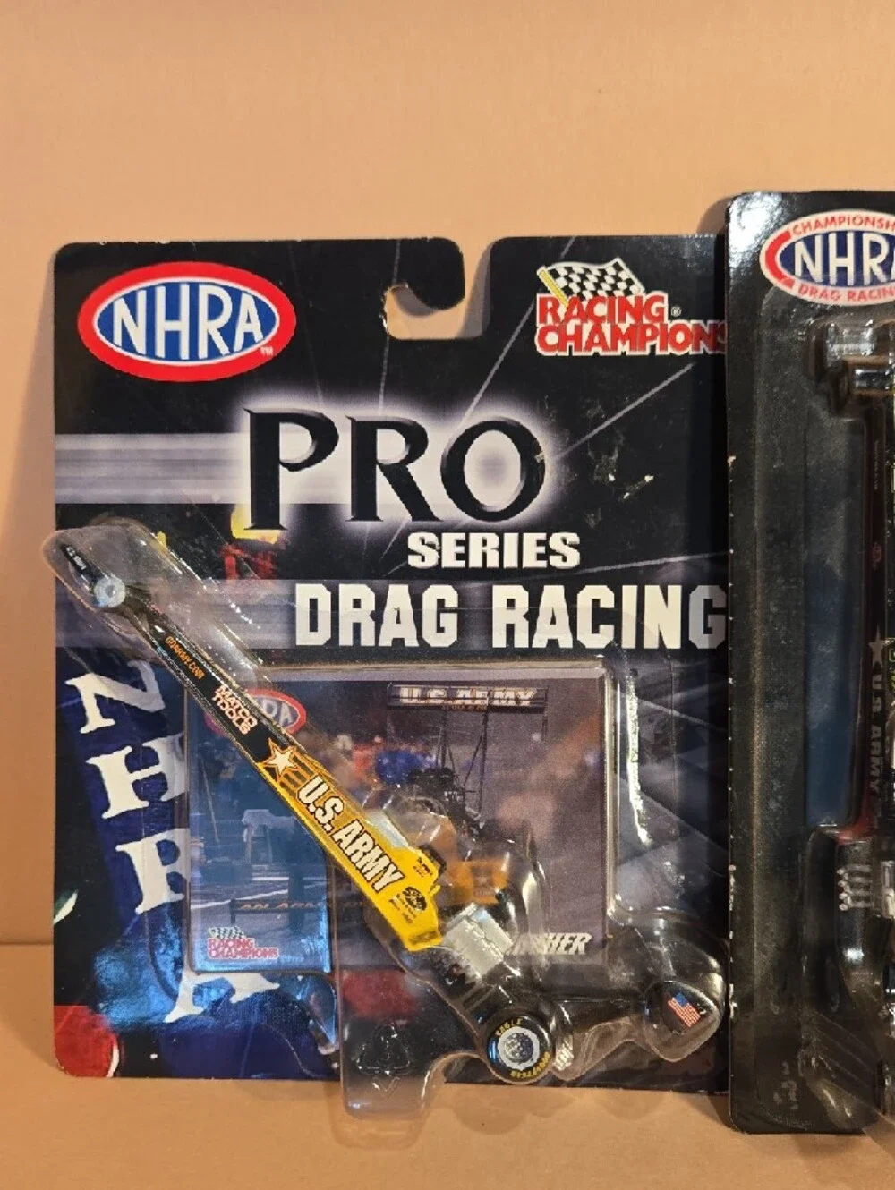 Lot Of 3 NHRA Pro Series & U.S. Army Drag Racing Die-Cast Cars - Gold and Black